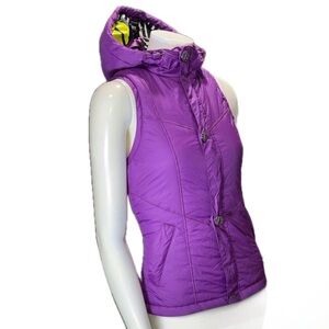 👕🥾 BURTON Hooded Insulated Vest Purple | Snow Ski Winter Layer |‎ XS